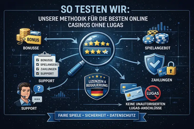 So testen wir: Unsere Methodik für die besten Online Casinos ohne LUGAS