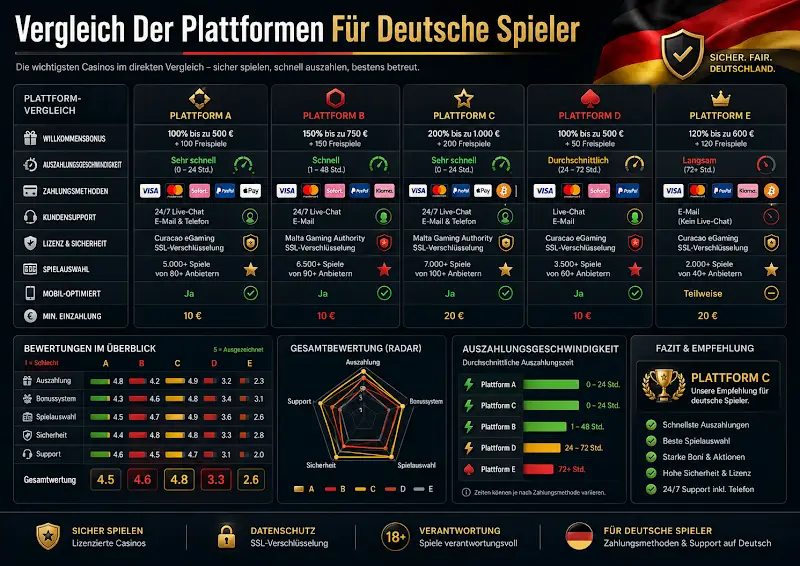 Vergleich Der Plattformen Für Deutsche Spieler